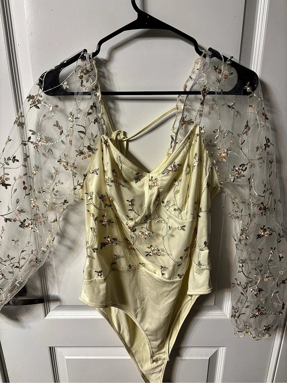SHEIN Curve Floral One-Piece Swimsuit Yellow & White 2XL Like New